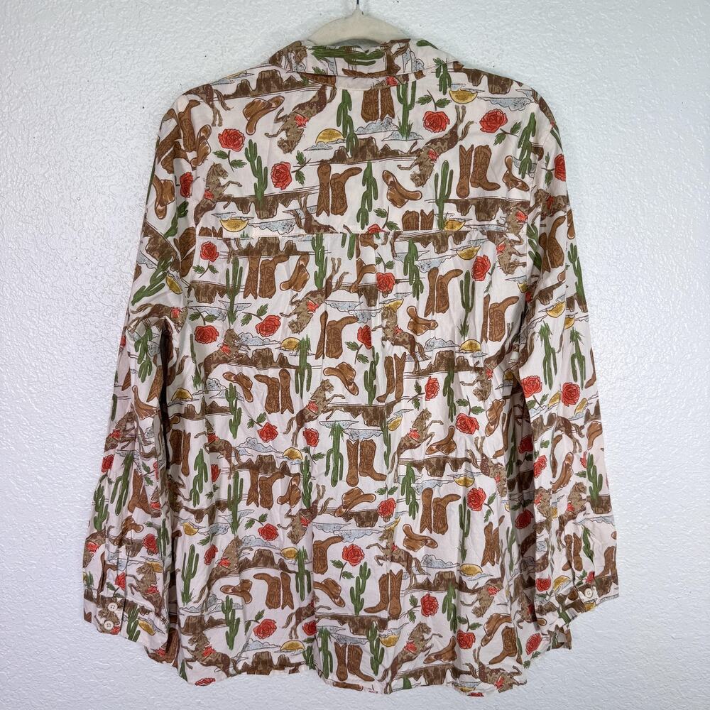 Show Me Your Mumu Top Womens Large Rodeo Escape Early Riser Cowboy Western Shirt - Picture 2 of 10